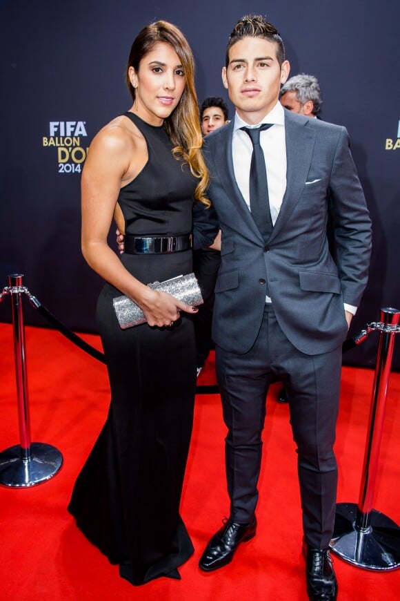 James Rodriguez et sa femme Daniela Ospina, à Zurich, le 12 janvier 2015.