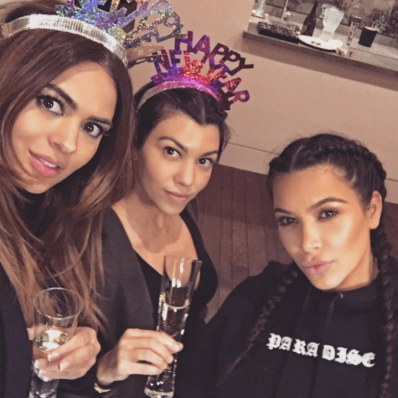 Kim Kardashian lors du réveillon du 31 décembre 2015.