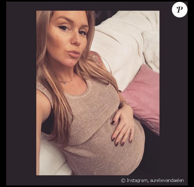 Aurélie Van Daelen attend l'arrivée de son premier enfant. Novembre 2015.