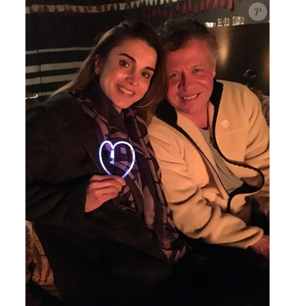 La reine Rania et le roi Abdullah II de Jordanie ont célébré le Nouvel An 2016 sous le signe de l'amour. Photo Instagram Rania de Jordanie.