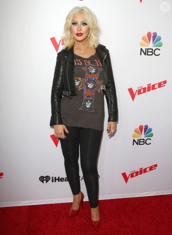 Christina Aguilera au concert de The Voice, à West Hollywood, le 23 avril 2015