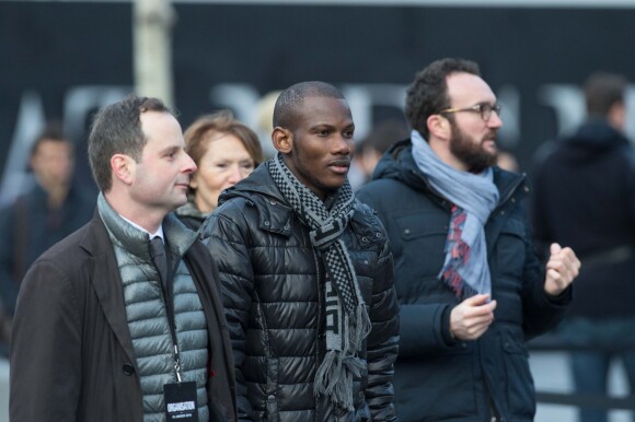 Lassana Bathily - Hommage aux victimes des attentats de janvier et novembre. Place de la République à Paris, le 10 janvier 2016.