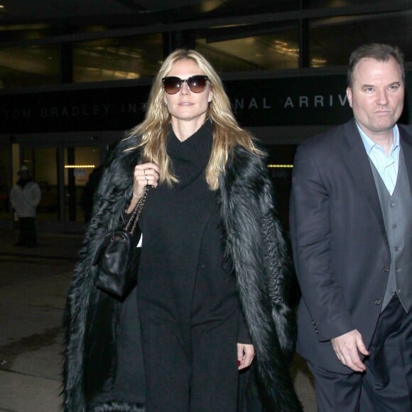 Heidi Klum lors de son arrivée à l'aéroport LAX de Los Angeles, le 5 janvier 2016