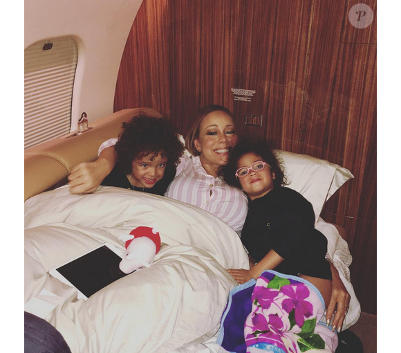 Mariah Carey et ses jumeaux, Monroe et Moroccan . Photo postée sur le compte Instagram de la chanteuse au mois de janvier 2016.