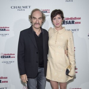 Michel Vuillermoz et Sara Giraudeau - Soirée des Révélations César 2016 dans les salons de la maison Chaumet place Vendôme à Paris, le 11 janvier 2016.