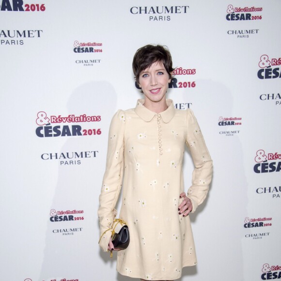 Sara Giraudeau - Soirée des Révélations César 2016 dans les salons de la maison Chaumet place Vendôme à Paris, le 11 janvier 2016.