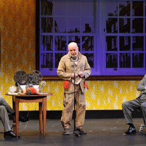 Benjamin Egner, Jean-Marie Lecoq et Philippe Colin lors du filage de la piece 'Pygmalion' au Theatre 14 a Paris, France le 11 Janvier 2016.