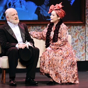 Jean-Marie Lecoq et Sonia Vollereaux lors du filage de la piece 'Pygmalion' au Theatre 14 a Paris, France le 11 Janvier 2016.