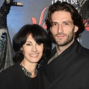 Marie-Claude Pietragalla et son compagnon Julien Derouault - Générale de la comédie musicale "Le Bal des Vampires" au Théâtre Mogador à Paris, le 16 octobre 2014.