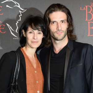 Marie-Claude Pietragalla et son compagnon Julien Derouault - People à la générale de la comédie musicale "La Belle et la Bete" au Théâtre Mogador à Paris le 24 octobre 2013.