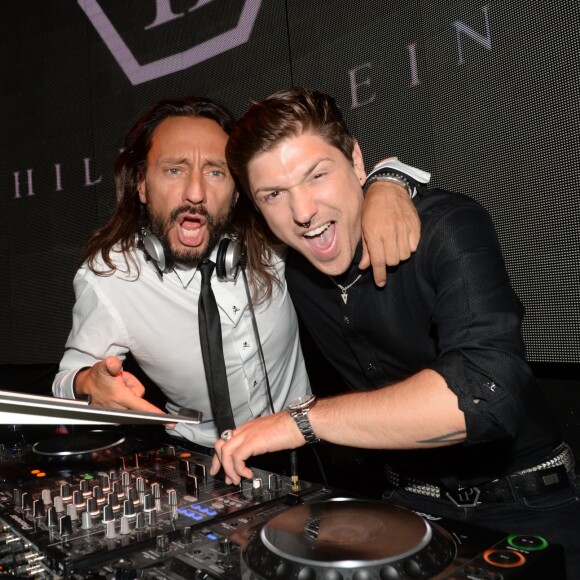 Exclusif - Bob Sinclar et Quentin Mosimann - Soirée Philipp Plein au VIP Room à Paris, le 7 juillet 2015.