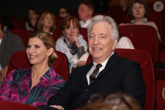 Alan Rickman avec Paula Paul à la première de son second film en tant que réalisateur, Les Jardins du roi (A Little Chaos) à Vienne, le 23 avril 2015