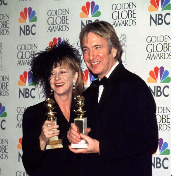 Helen Mirren et Alan Rickman en 1997 aux Golden Globes à Los Angeles.
