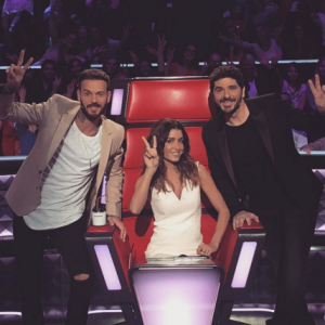 Jenifer entourée de M. Pokora et Patrick Fiori pour The Voice Kids