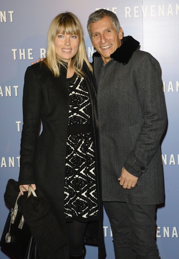 Nagui et sa femme Melanie Page - Avant-première du film "The Revenant" au Grand Rex à Paris, le 18 janvier 2016.