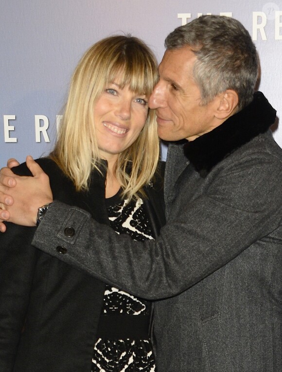 Nagui et sa femme Melanie Page - Avant-première du film "The Revenant" au Grand Rex à Paris, le 18 janvier 2016.