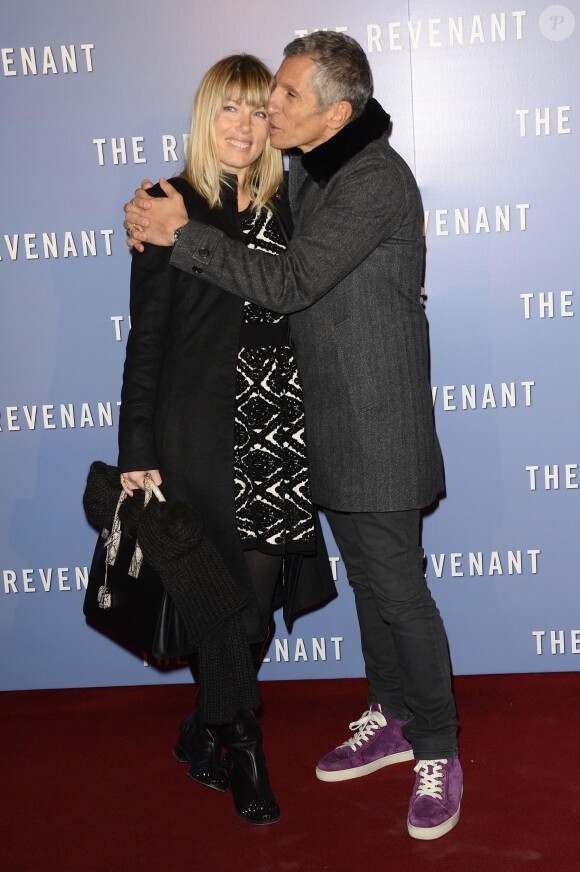 Nagui et sa femme Melanie Page - Avant-première du film "The Revenant" au Grand Rex à Paris, le 18 janvier 2016.