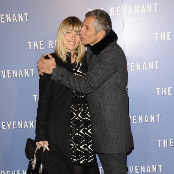 Nagui et sa femme Melanie Page - Avant-première du film "The Revenant" au Grand Rex à Paris, le 18 janvier 2016.