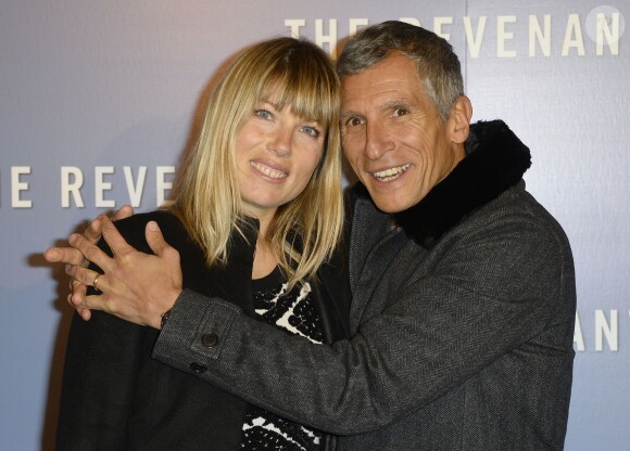 Nagui et sa femme Melanie Page - Avant-première du film "The Revenant" au Grand Rex à Paris, le 18 janvier 2016.