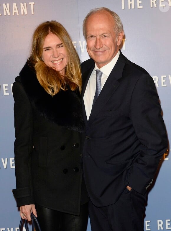 Jean-Paul Agon (PDG de L'Oréal) et sa compagne Sophie Scheidecker - Avant-première du film "The Revenant" au Grand Rex à Paris, le 18 janvier 2016.