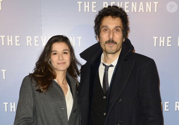 Vincent Elbaz et sa compagne Fanny Conquy - Avant-première du film "The Revenant" au Grand Rex à Paris, le 18 janvier 2016.