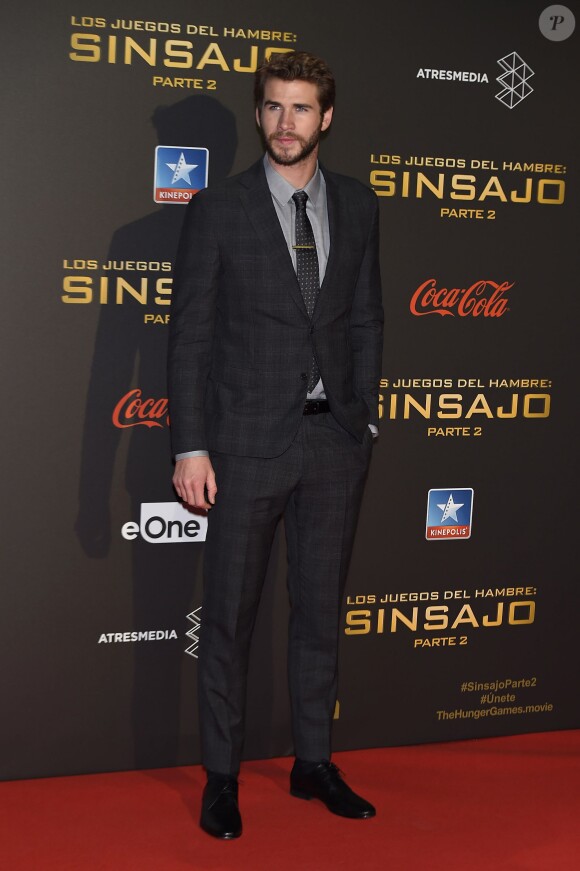 Liam Hemsworth à la première de ‘Hunger Games' à Madrid, le 10 novembre 2015