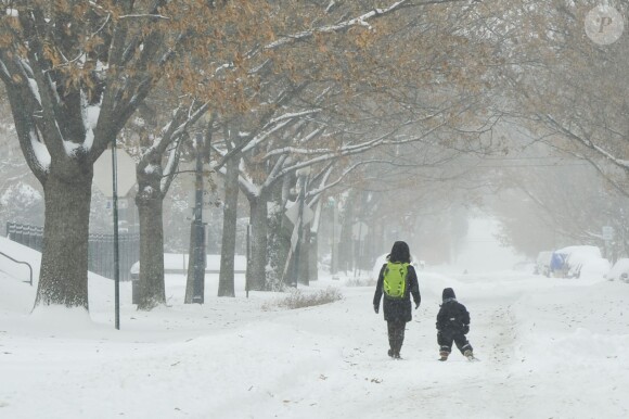Illustration de la tempête de neige "Jonas" à New-York le 23 janvier 2016.