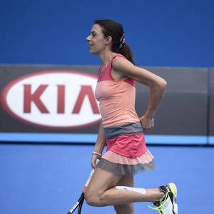 Marion Bartoli lors du tournoi des Légendes durant l'Open d'Australie à Melbourne, le 24 janvier 2016