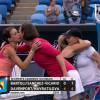 Marion Bartoli et Arantxa Sanchez-Vicario face à Lindsey Davenport et Martina Navratilova à l'occasion du Trounoi des Champions à l'Open d'Australie à Melbourne, le 26 janvier 2015