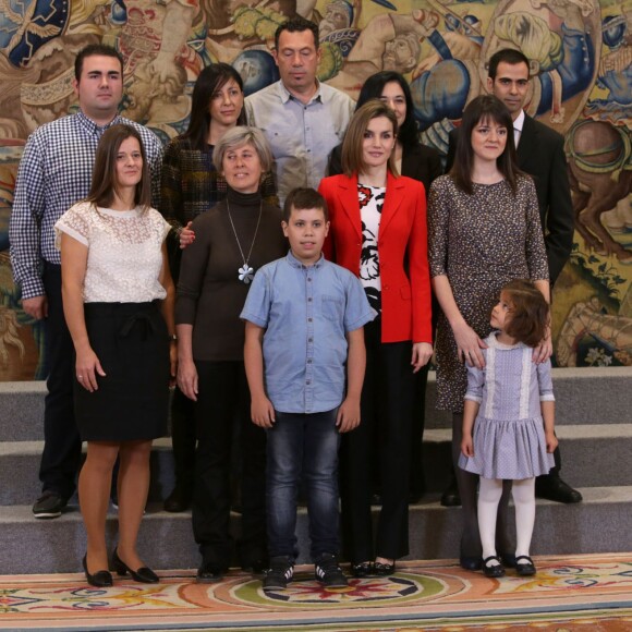 La reine Letizia d'Espagne lors d'une audience au Palais royal de Zarzuela le 26 janvier 2016