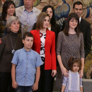 La reine Letizia d'Espagne lors d'une audience au Palais royal de Zarzuela le 26 janvier 2016