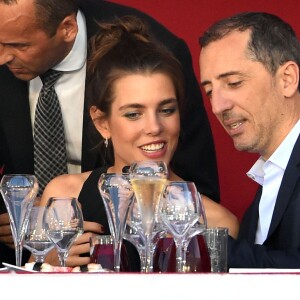 Charlotte Casiraghi et Gad Elmaleh - Soirée de cloture du 20e Jumping International de Monte-Carlo au Port Hercule de Monaco à Monte-Carlo, le 27 juin 2015.