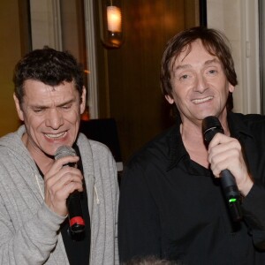 Exclusif - Marc Lavoine et Pierre Palmade à l'after-party du dernier concert des "Enfoirés" au Victoria 1836 à Paris le 25 janvier 2016 © Rachid Bellak