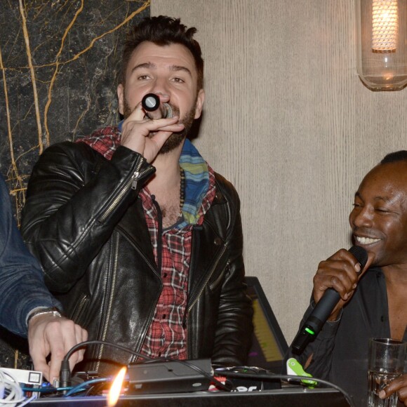 Exclusif - Michaël Youn et MC Solaar à l'after-party du dernier concert des "Enfoirés" au Victoria 1836 à Paris le 25 janvier 2016 © Rachid Bellak