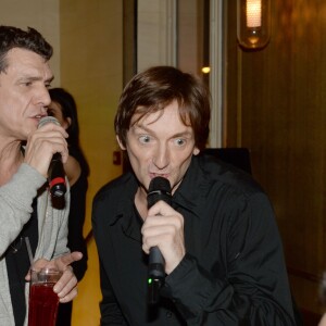 Exclusif - Prix spécial - Marc Lavoine et Pierre Palmade à l'after-party du dernier concert des "Enfoirés" au Victoria 1836 à Paris le 25 janvier 2016 © Rachid Bellak