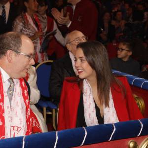 Le prince Albert II de Monaco et Pauline Ducruet lors de la première représentation du 5e Festival New Generation sous le chapiteau de Fontvieille à Monaco, le 30 janvier 2016 © Jean-Charles Vinaj / Pool Restreint