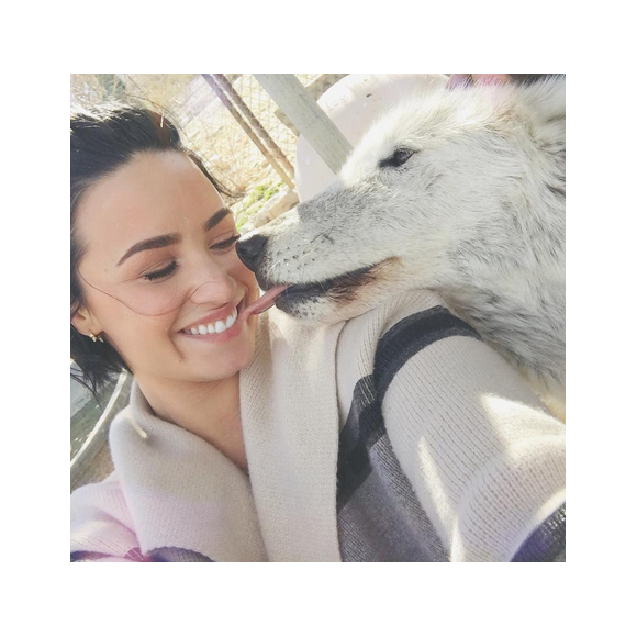 Demi Lovato et sa demi-soeur Madison de la Garza passent la journée au refuge de Wolf Moutains pour le 36e anniversaire de l'acteur Wilmer Valderrama qui fréquente la popstar depuis six ans. Photo publiée sur Instagram, le 31 janvier 2016.