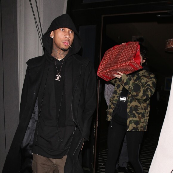Kylie Jenner et Tyga à la sortie du restaurant Craig's à West Hollywood, Los Angeles, le 31 janvier 2016