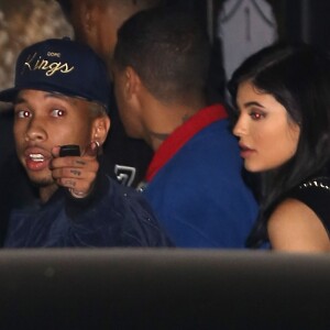 Kylie Jenner et Tyga à la sortie du club 1OAK à West Hollywood, Los Angeles, le 28 janvier 2016
