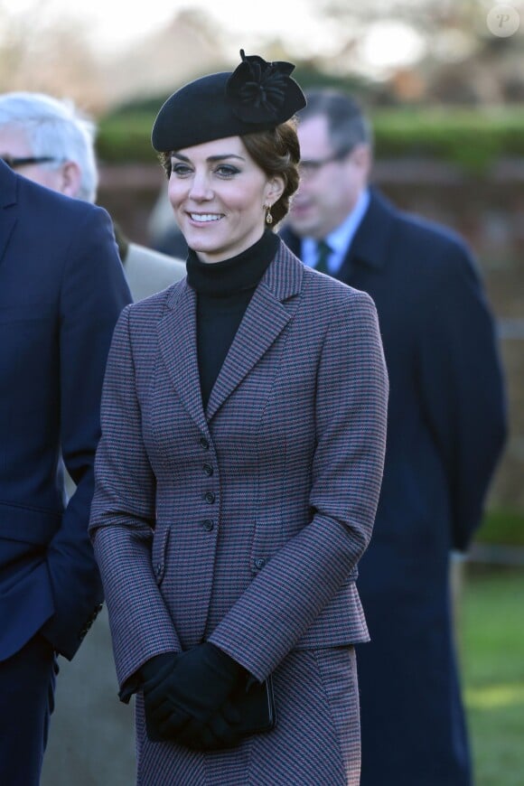 Kate Middleton lors des commémorations du centenaire du retrait final de la péninsule de Gallipoli au Mémorial de Sandrigham le 10 janvier 2016.