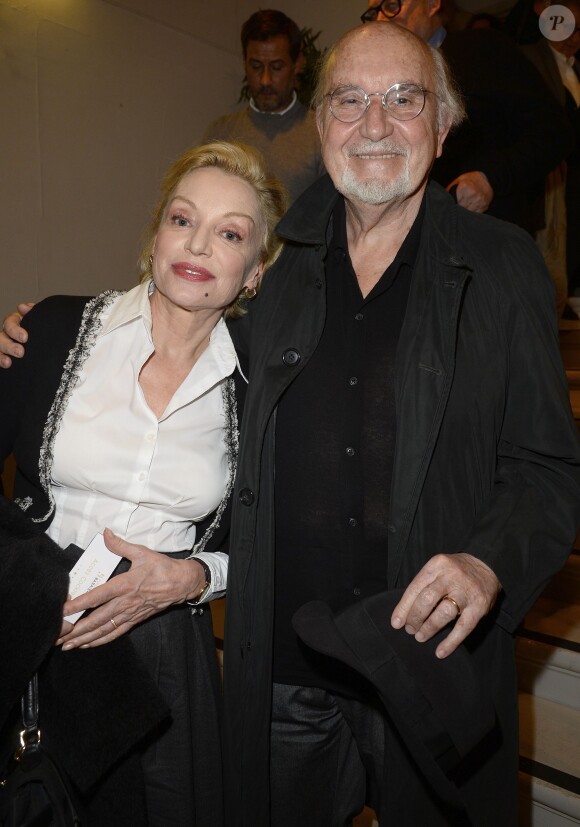 Caroline Silhol et Jean-Louis Livi - Remise du prix Théâtre de La Fondation Barrière 2015 au théâtre Tristan Bernard à Paris, pour la pièce "Je vous écoute" à Paris le 1er février 2016. © Coadic Guirec