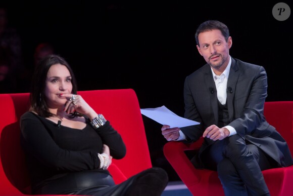 Exclusif - Enregistrement de l'émission "Le Divan" présentée par Marc-Olivier Fogiel avec Béatrice Dalle en invité, le 16 janvier 2016. © Cyril Moreau/Bestimage