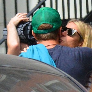 Exclusif - Gwyneth Paltrow retrouve son ex mari Chris Martin pour un déjeuner d'anniversaire au restaurant Prune à New York, le 27 septembre 2015