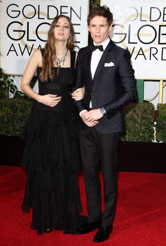 Eddie Redmayne et sa femme Hannah Bagshawe enceinte - 73e cérémonie annuelle des Golden Globe Awards à Beverly Hills, le 10 janvier 2016.