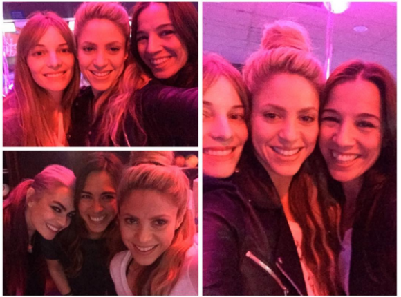 Shakira fête ses 39 ans au bowling avec des copines le 2 février 2016.