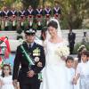 Photo du mariage du prince Rashid de Jordanie et de la princesse Zeina (Shaban) le 22 juillet 2011 au palais Basman à Amman. Trois ans après la naissance du prince Hassan, le couple a eu le 1er février 2016 un deuxième fils, Talal.