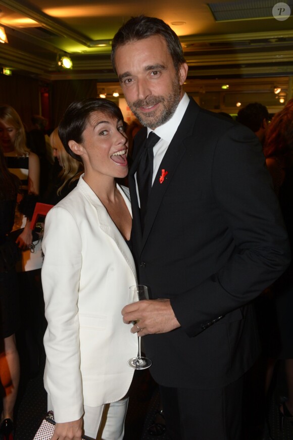 Archives - Alessandra Sublet et son mari Clément Miserez - Dîner de la mode pour le Sidaction au pavillon d'Armenonville à Paris. Le 23 janvier 2014.