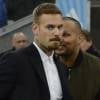 Le chanteur M.Pokora (Matt Pokora) - People dans les tribunes lors du match OM-PSG, à Marseille le 7 février 2016.