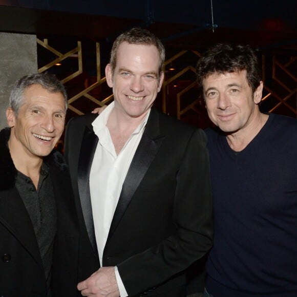 Exclusif - Nagui, Garou et Patrick Bruel - Inauguration du restaurant et cabaret péruvien "Manko" de la star mondiale de la cuisine sud-américiane Gastón Acurio au 15 avenue Montaigne à Paris le 5 février 2016. ©Rachid Bellak/Bestimage