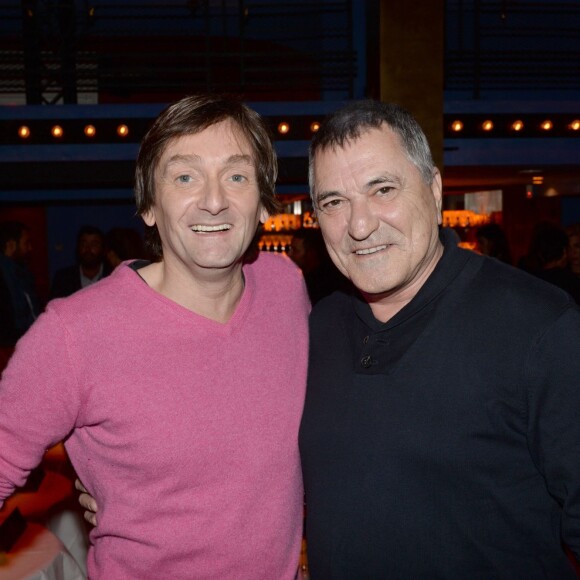 Exclusif - Pierre Palmade et Jean-Marie Bigard - Inauguration du restaurant et cabaret péruvien "Manko" de la star mondiale de la cuisine sud-américiane Gastón Acurio au 15 avenue Montaigne à Paris le 5 février 2016. ©Rachid Bellak/Bestimage